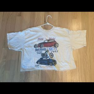 Cropped top with retro racing cars print